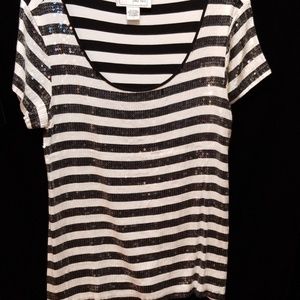 Joan Vass striped shimy top